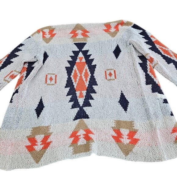 New with Tags Multicolor Pattern Open Front Cardigan with Side Pockets - Picture 10 of 11